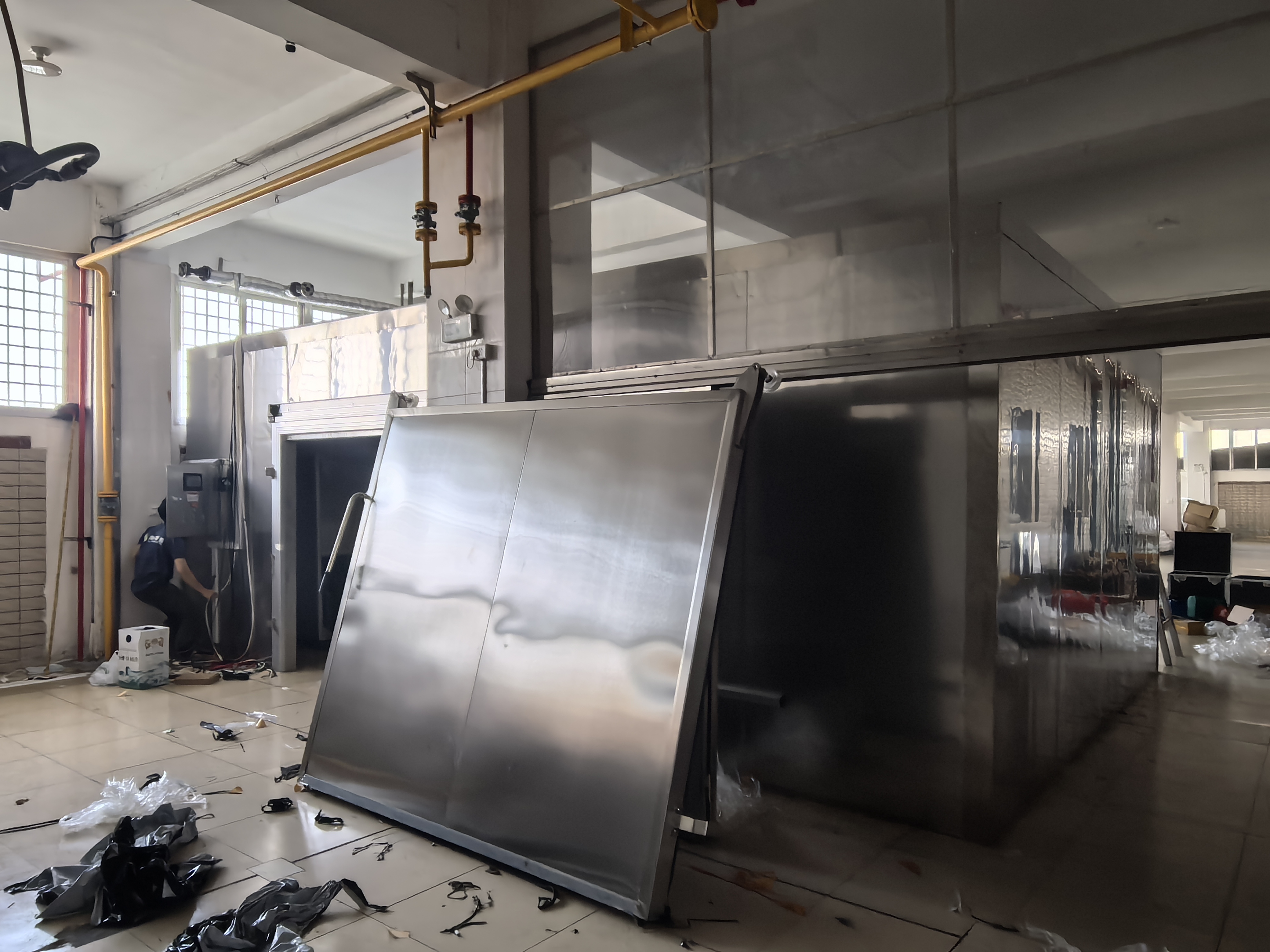 福建肉干烘干｜天然气改热泵 安装进行中
